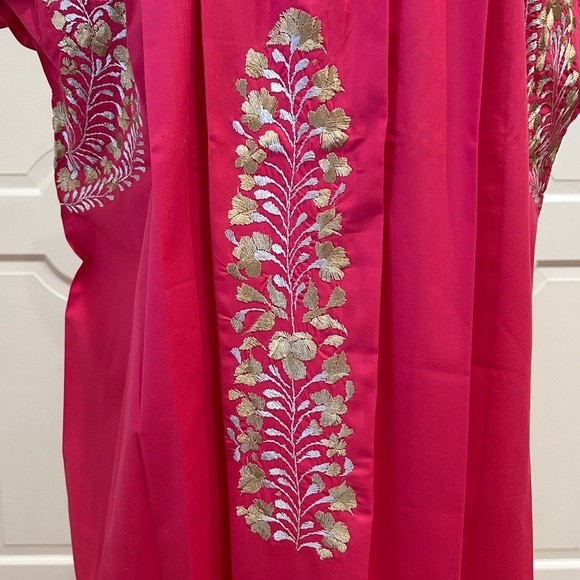 XL San Antonino Maxi Dress,Oax,Mexican dress Hand Embroidered with Silk threads. - Picture 5 of 8